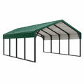 Abri de voiture 600 x 300 x 270 cm acier vert toit à deux pentes extérieur