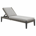 Chaise longue de jardin 200 x 70 x 90 cm en métal et cordage gris avec dossier réglable