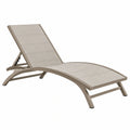 Chaise longue 190 x 65 x 90 cm en métal beige dossier réglable extérieur