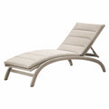 Chaise longue de jardin 195 x 65 x 90 cm en aluminium beige avec dossier réglable