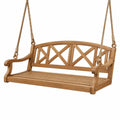 Balancelle de jardin 120 x 60 x 55 cm en bois marron avec cordes style classique